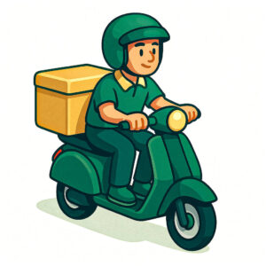 Illustration in Comicstil - Lieferdienst