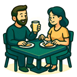 Illustration in Comicstil - Restaurant