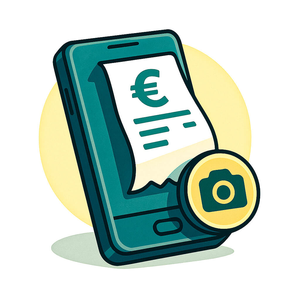 Illustration in Comicstil - Belegscan